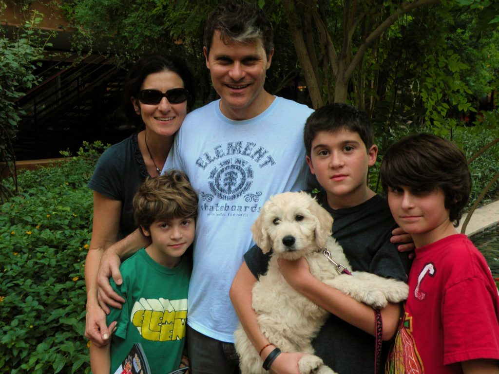 Puppy Training in Gilbert AZ with family dog being trained by Mark Siebel of Doggie Steps Dog Training